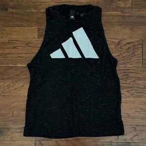 Adidas Black Tank with White Logo